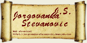 Jorgovanka Stevanović vizit kartica